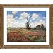 Easy Apply Wall Sticker Painting -Tulip Fields with Rijnsburg Windmill, Claude Monet