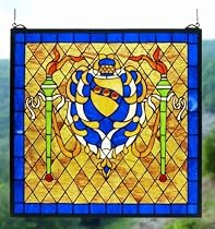 20 Inch H X 20 Inch W Victorian Shield And Twin Torch Window Windows