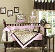 JoJo Designs 9-Piece Baby Designer Crib Bedding Set - Abby Rose Pink and Brown
