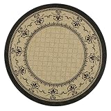 Harbor Round Patio Rug - Sand/ Black (5'3)