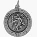 Large Round Sterling Silver St. Christopher Medallion with chain