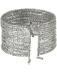 Kenneth Cole New York "Seed Bead Boost" Silver Seed Bead Coil Bracelet, 7.5"