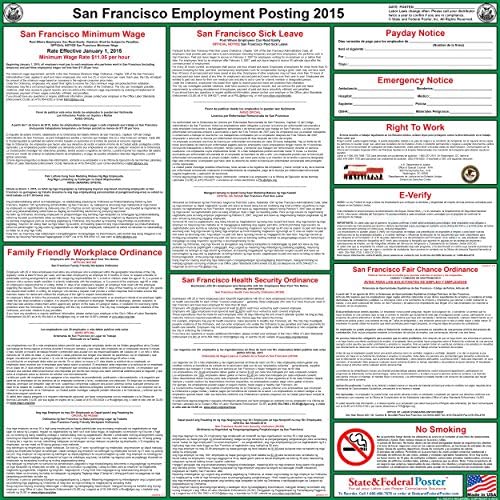 2016 San Francisco Labor Law Poster - Laminated 24" x 24" (SPANISH)