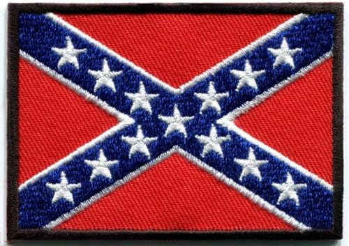 Confederate Flag Dixie Rebel Confederacy Civil War Applique Iron-on Patch S-93 Free Shipping
