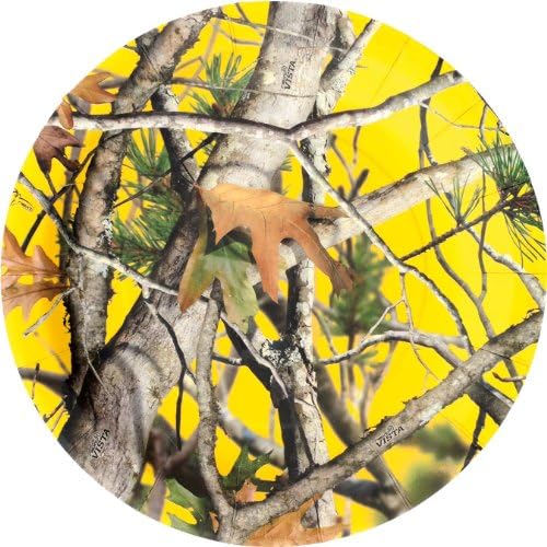 Yellow NEXT Camo Dinner 9" Plates Camouflage Birthday Party Supply Shower (8)