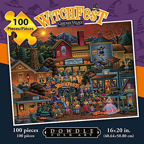 Jigsaw Puzzle - Gardner Village Witchfest 100 Pc By Dowdle Folk Art