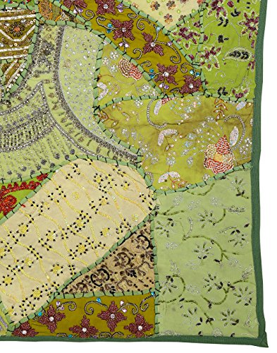 Imagen 3 de Patch Work Antiguo Vestido Tradicional Tapiz Tapiz Mantel Tamaño 60 x 40 pulgadas