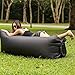 Moran Inflatable Lounger Air Mattresses Quick Open Hangout as Lounge Chair Bean Bag Air Hammock Sofa Couch Air Bag Outdoor Camping Hiking Bed Portable Lazy Sofa (Black)
