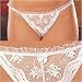 Scalloped Embroidered Open Thong in Plus Sizes 1x/2x 3x/4x Black Red White