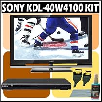 Sony Bravia W-Series KDL-40W4100 40-inch 1080P LCD HDTV + Sony DVD Player w/ Accessory Kit