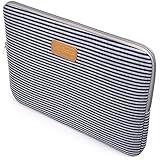 Case Star &reg; Bohemian Style Canvas Fabric 13-13.3 Inch Laptop Notebook Ultrabook Sleeve Bag Zipper Case for Apple Macbook Pro Retina Macbook Air 13 /13.3-Inch and Most Brands'13-Inch Laptop - HP Dell Toshiba Chromebook ASUS Sony Lenovo Samsung (Dark Blue and Gray Stripe)