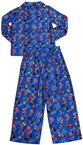 Superhero Squad - Big Boys Long Sleeve Lego DC Superhero Pajamas, Blue 37496-8