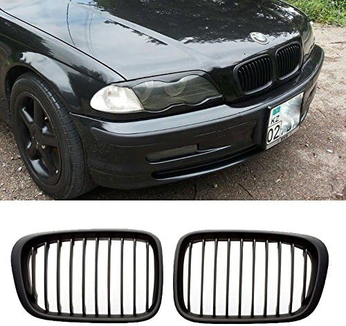 Matte Black Front Center Kidney Grille Grilles Grill For 1998 1999 2000 2001 BMW E46 4 Door 4D Sedan 320i 323i 325i 328i 330i
