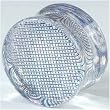One Acrylic Double Flared Metallic Hologram Plug: 0g 3/8" Black (SOLD INDIVIDUALLY. ORDER TWO FOR A PAIR.)