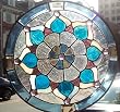 Stained Glass Window Panel 12''x12'' Round {9038-17}