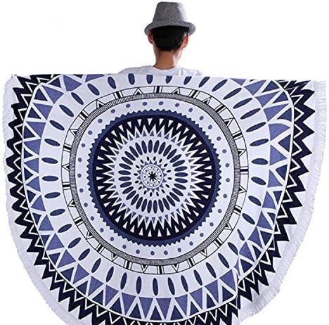 New Large Microfiber Reactive Printed Round Beach Towel With Tassel Serviette Beach Swim Towel 150cm (002)