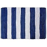 DII Home Essentials Rag Rug for Kitchen, Bathroom, Entry Way, Laundry Room and Bedroom, 2 x 3-Feet, Blue and White Stripe