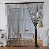 Crazy Genie High Quality String Thread Curtain Corridor Door Window Room Divider (black)