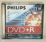 Philips 16X 4.7GB DVD+R 10PK Slim Case