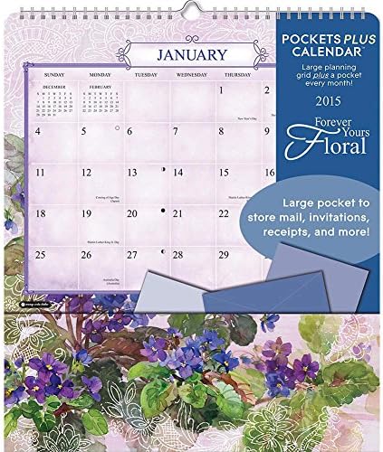 2015 FOREVER YOURS Floral Pockets Plus Wall Calendar