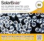 Solar Brite Deluxe 50 LED Super Bright White Decorative Solar Fairy String Lights, choice of light effect. Ideal for Trees, Gardens, Festive Parties & More...