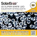 Solar Brite Deluxe 50 LED Super Bright White Decorative Solar Fairy String Lights, choice of light effect. Ideal for Trees, Gardens, Festive Parties & More...