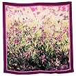 100% Luxurious Charmeuse Silk Laurent Monteil's Irises Painting Hand Rolled Edges Square Scarf Shawl - Purple