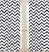 Navy Blue and White Chevron Window Treatment Zig Zag Panels - Set of 2