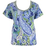 Plus Caribbean Joe Paisley Round Neck Top