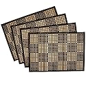 Benson Mills Checkerboard Bamboo Placemats, Black, Set of 4