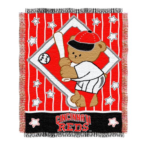 MLB Cincinnati Reds 36-Inch-by-46-Inch Woven Jacquard Baby Throw