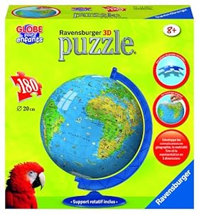 Ravensburger - 11434 - Puzzle Enfant - Mappemonde - 180 Pièces