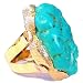 Vintage Turquoise Nugget Cocktail Ring in 18k Yellow Gold