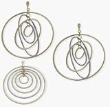 10 Karat Two-Tone Gold Five Circle Earrings