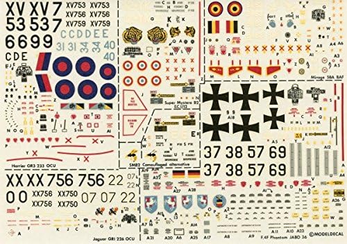 Model Decal 1:72 Greenham Common 1977 (2) Harrier GR#,Jaguar GR1,Mirage 5BA #45*