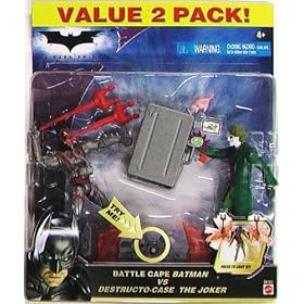 The Dark Knight - 2008 - Batman - Battle Cape Batman vs Destructo-Case The Joker - Value 2 Pack