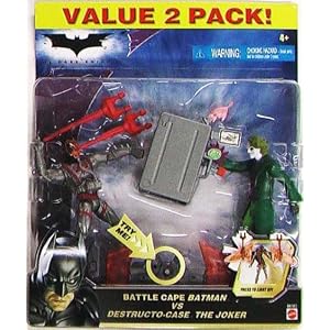 The Dark Knight - 2008 - Batman - Battle Cape Batman vs Destructo-Case The Joker - Value 2 Pack by 