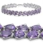 18.40 Carat Genuine Amethyst Silver Bracelet