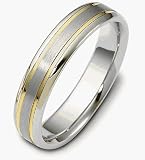 5mm 18 Karat Gold and Platinum Comfort Fit Wedding Band Ring