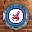 Cleveland Indians Team 14" Neon Clock MLB Baseball Fan Shop Sports Team Merchandise