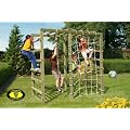 Kletterger�st Spielger�st aus Holz f�r den Garten mit Reck und Kletternetz