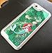 iPhone 6 & 6S Case, GREEN ARIEL MERMAID Luxury Bling Waterfall Sparkle Hard Protective Cover with Liquid Infused with Floating Glitter and Stars and FREE TEMPERED GLASS
