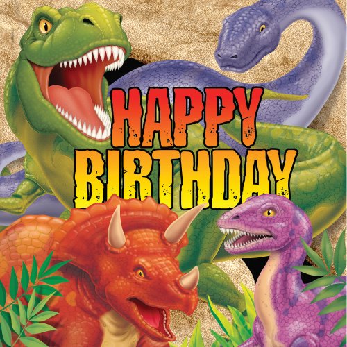 Creative Converting Dino Blast Happy Birthday 16 Count 3-Ply Paper Lunch Napkins