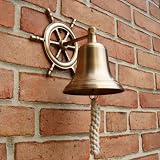 Solid Brass Ship Wheel Bell Ships Marine Nautical Decor