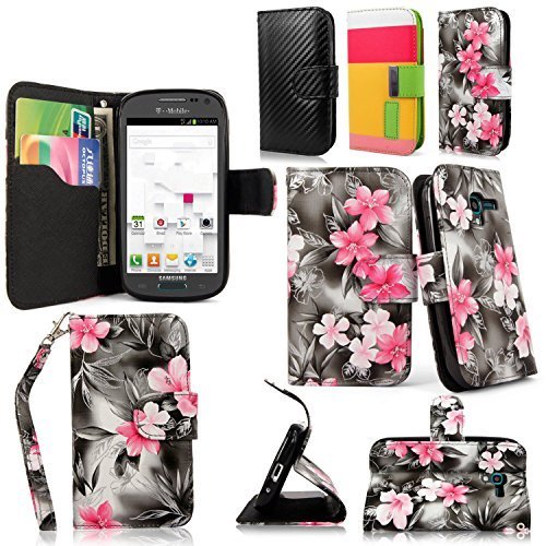 Cellularvilla Wallet Case for Samsung Galaxy Exhibit T599 T-mobile Pu Leather Wallet Card Flip Open Pocket Case Cover Pouch (Black Pink Flower) Cellularvilla Wallet Case for Samsung Galaxy Exhibit T599 T-mobile Pu Leather Wallet Card Flip Open Pocket Case Cover Pouch (Black Pink Flower)