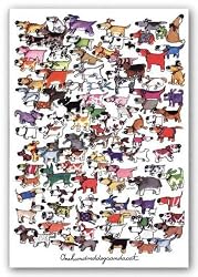 One Hundred Dogs and a Cat by Kevin Whitlark 37"x28" Art Print Poster