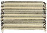 Durable Hand Woven 100% Cotton Striped Placemat 12x18 Inches Set of 6