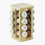 Lipper International 316 16-Bottle Filled Spice Rack, Beachwood