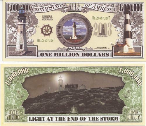Lighthouse $Million Dollar$ Novelty Bill Collectible