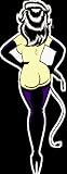 Minx by Alan Forbes - Sexy Retro Pin Up Girl with Tall Boots & Whip - Sticker / Decal